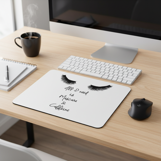 All I Need Is Mascara And Caffeine Thick Mouse Pad Desk