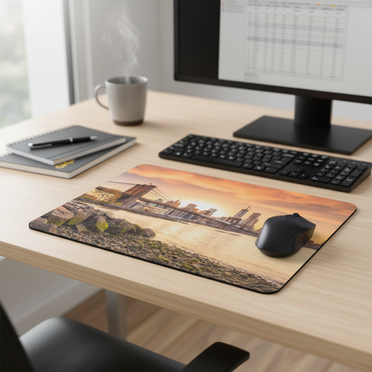 Brooklyn Bridge Sunset Thick Mouse Pad For Desktop Work