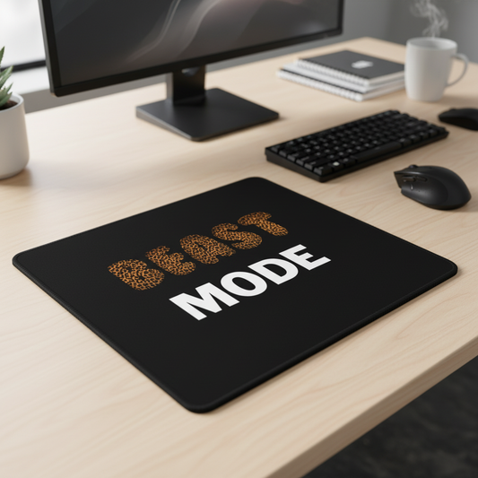 Beast Mode Thick Gaming Mouse Pad Leopard Print Surface
