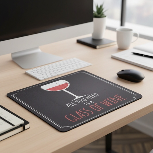 All You Need Is A Glass Of Wine Thick Mouse Pad Desk Mat
