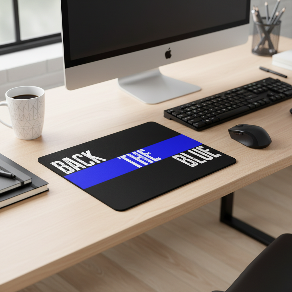 Back The Blue Thick Mouse Pad For Law Enforcement Desk Mat