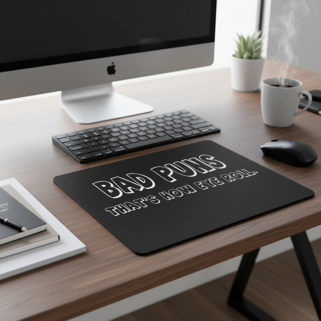 Bad Puns Thats How Eye Roll Thick Mouse Pad Gift Idea
