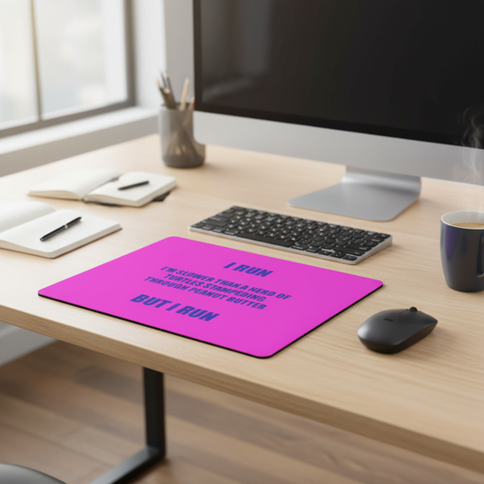 Bright Pink Thick Turtle Mouse Pad I Run Slower Than Heard