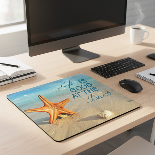 Beach Life Is Good Thick Mouse Pad for Desk Cushion