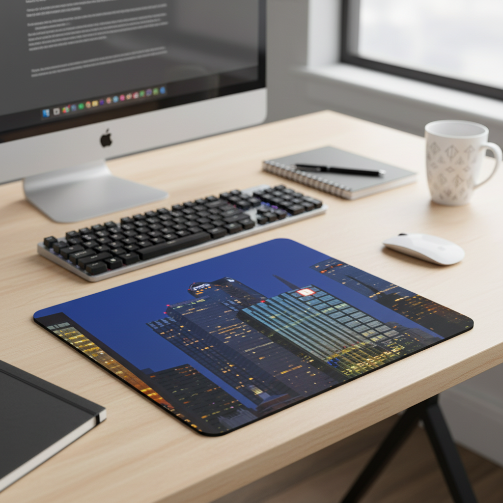 Big D Downtown Dallas Texas Thick City Skyline Mouse Pad