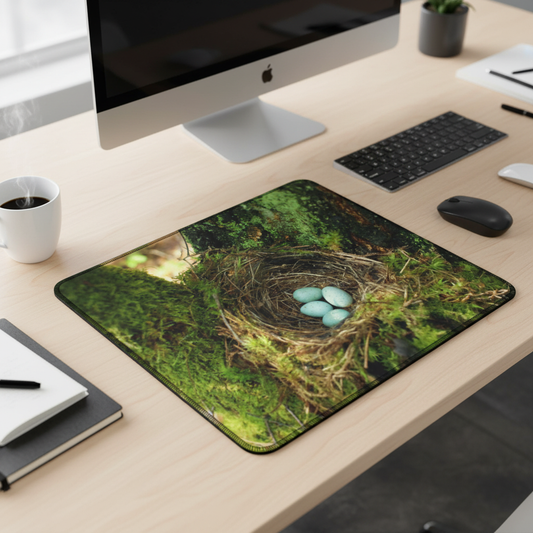 Blue Robin Eggs Thick Mouse Pad Nest Scene For Desk