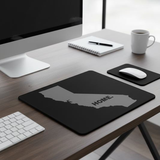 California State Outline Home Grey Thick Mouse Pad Desk
