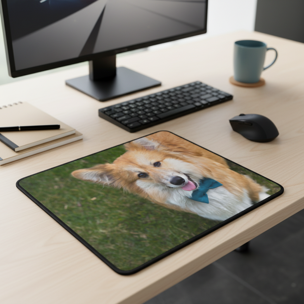Corgi Bow Tie Thick Mouse Pad For Desk Comfort For Work