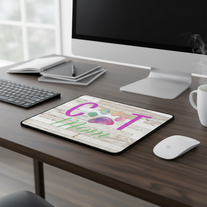 Cat Mom Bright Colors Thick Mouse Pad Desk Mat For Home