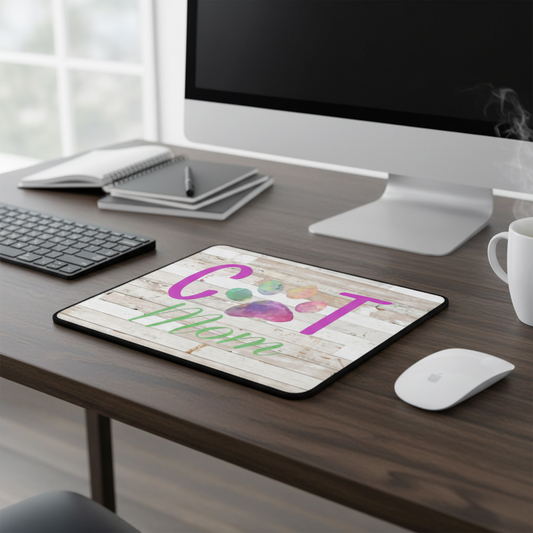 Cat Mom Bright Colors Thick Mouse Pad Desk Mat For Home