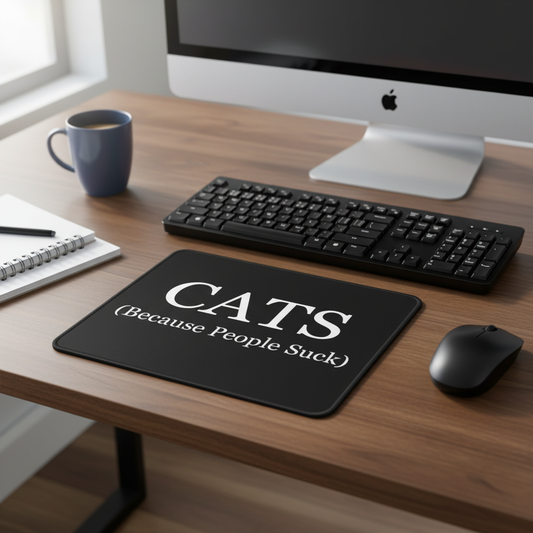 Cats Because People Suck Thick Mouse Pad Desk Mat Ultra