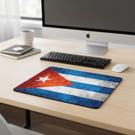 Cuban Flag Grunge Thick Mouse Pad Desk Mat Durable Premium
