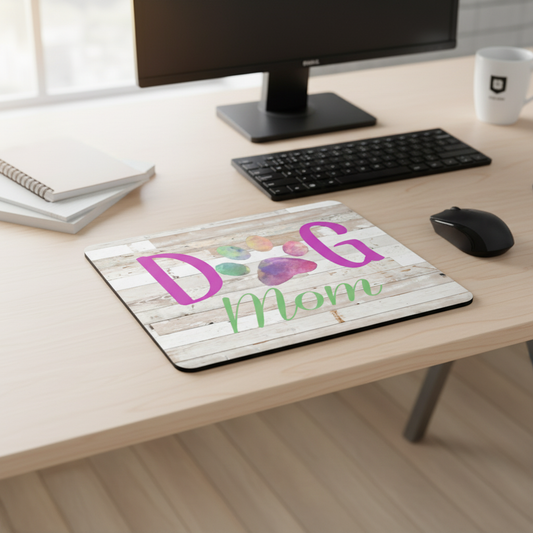 Dog Mom Thick Mouse Pad For Desk In Bright Colors Fun