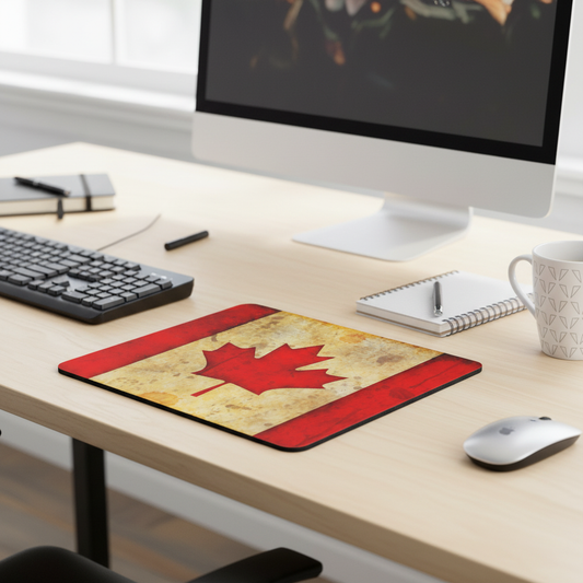Canada Grunge Flag Thick Mouse Pad Desk Mat Non Slip
