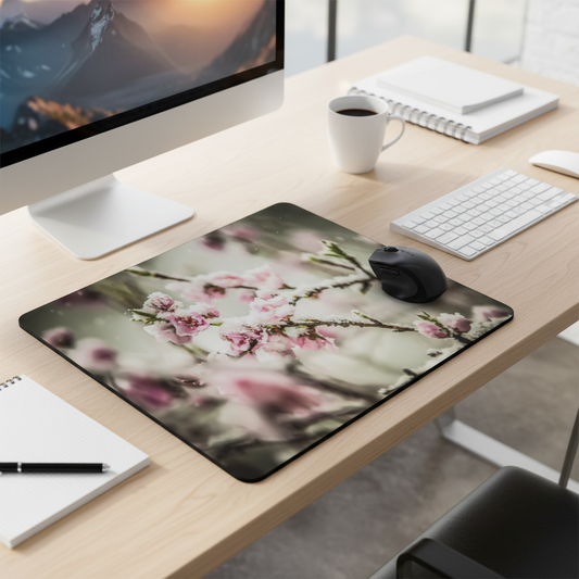 Cherry Blossom Snow Thick Mouse Pad Desk Mat Accessory