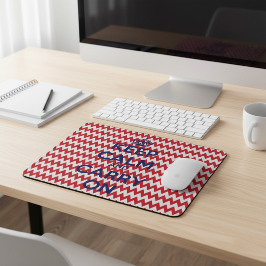 Chevron Keep Calm And Carry On Thick Mouse Pad Desk Pad