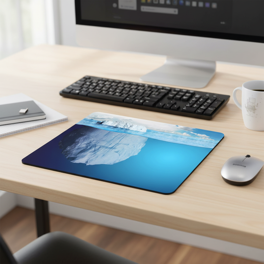 Clear Blue Iceberg Thick Gaming Mouse Pad For Desk