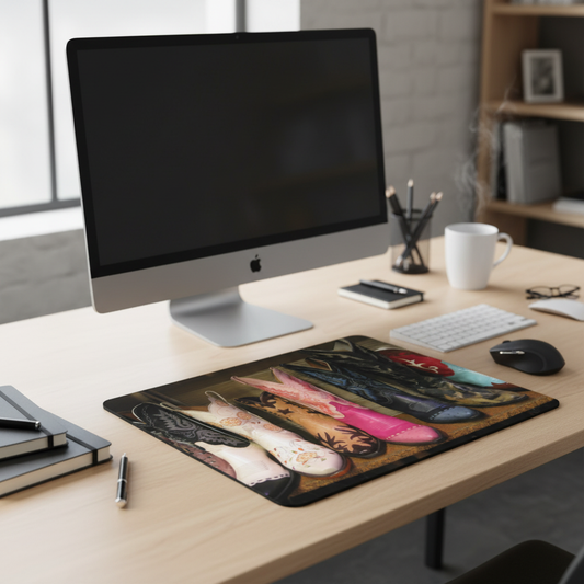 Colorful Cowboy Boots Thick Mouse Pad Desk Accessory