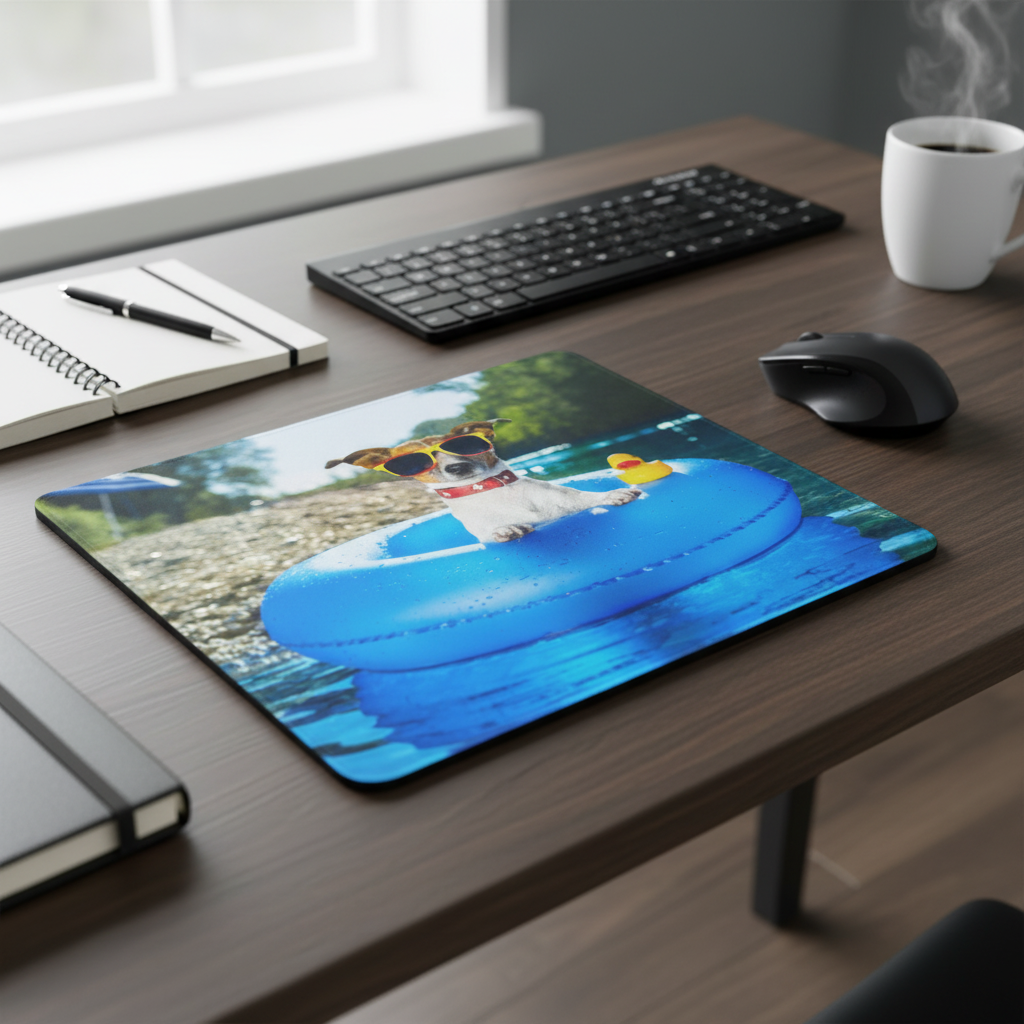 Cool Dog Summer Thick Mouse Pad With Cushioned Surface