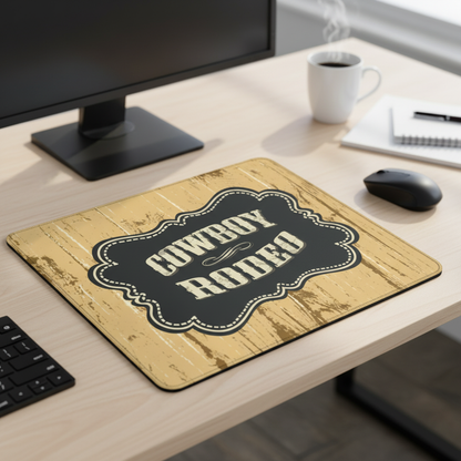 Cowboy Redeo Thick Leather Mouse Pad Rustic Vintage