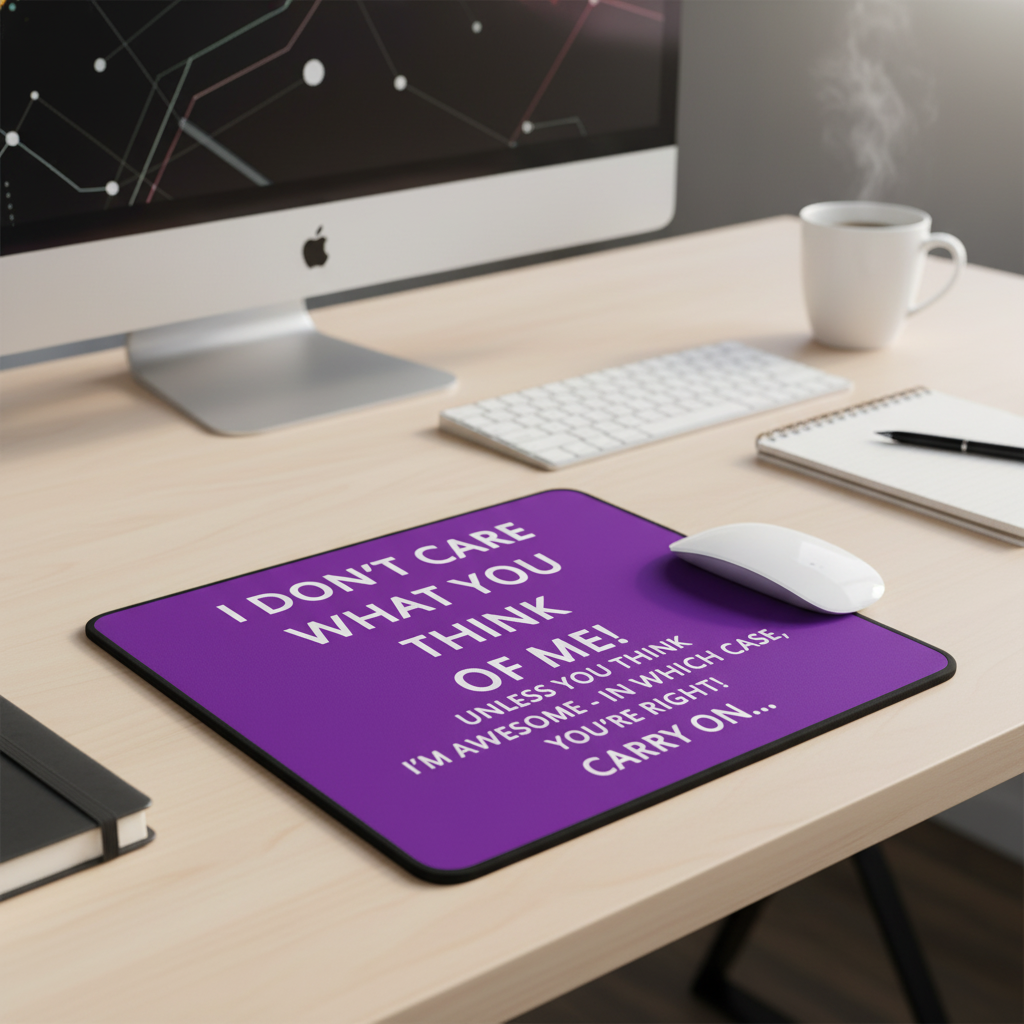 Dont Care What You Think Purple Thick Mouse Pad Desk Pad