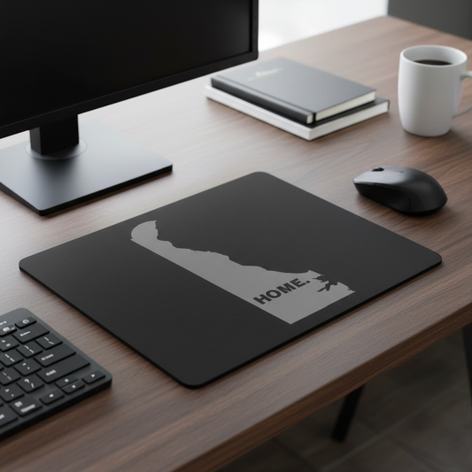 Delaware State Outline Home Grey Thick Mouse Pad Desk