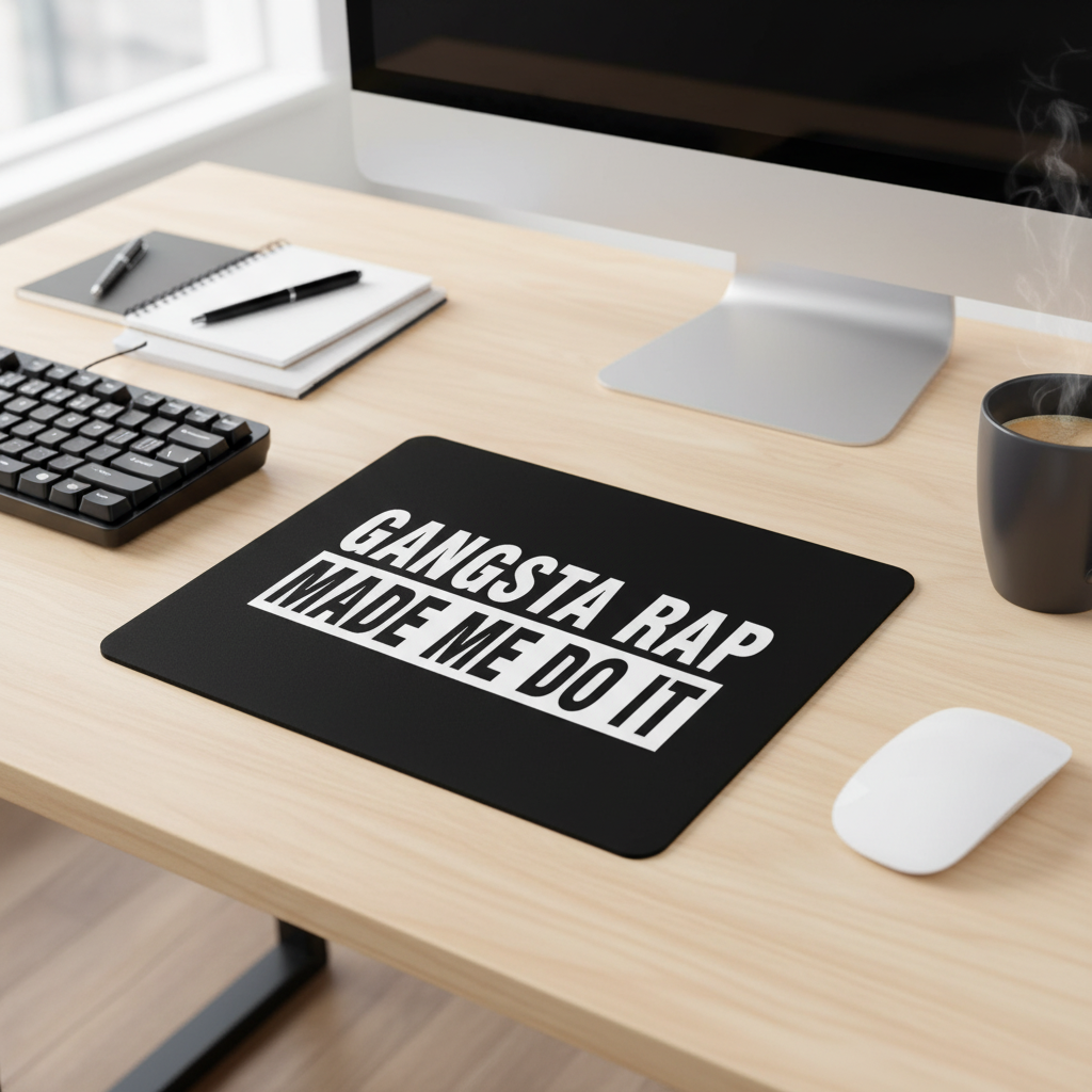 Gangsta Rap Made Me Do It Thick Mouse Pad Desk Mat