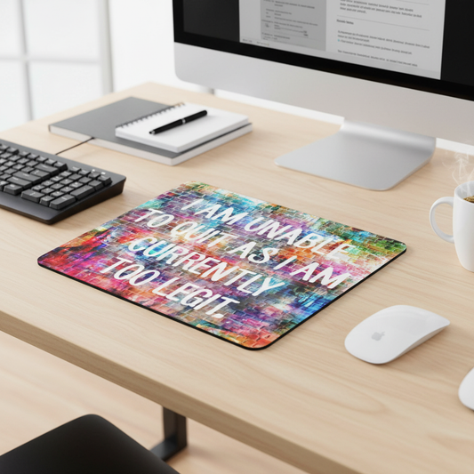 I Am Unable To Quiet As I Am Too Legit Thick Mouse Pad