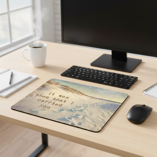Footprint Poem Thick Mouse Pad for Calm Desks and Homes