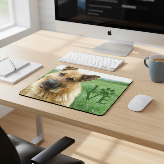 German Shepherd Love Paw Print Thick Mouse Pad For Desk