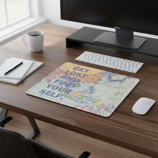 Get Lost And Find Yourself Thick Map Mouse Pad Desk Mat