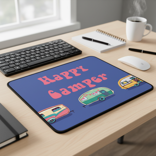 Happy Camper Thick Mouse Pad Campground Themed Desk Pad