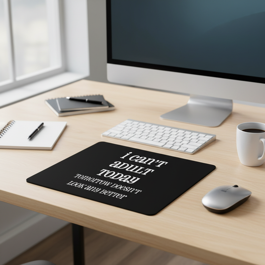 I Cant Adult Today Thick Mouse Pad Desk Mat Gaming Office