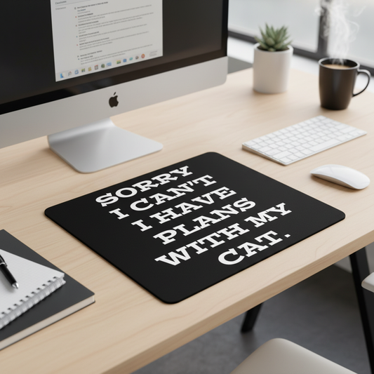I Cannot I Have Plans With My Cat Thick Desk Mouse Pad