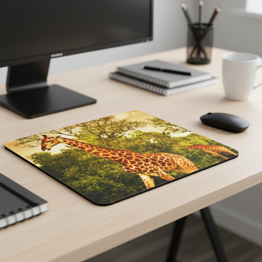 Giraffe Thick Mouse Pad Cushioned Desk Mat Wildlife