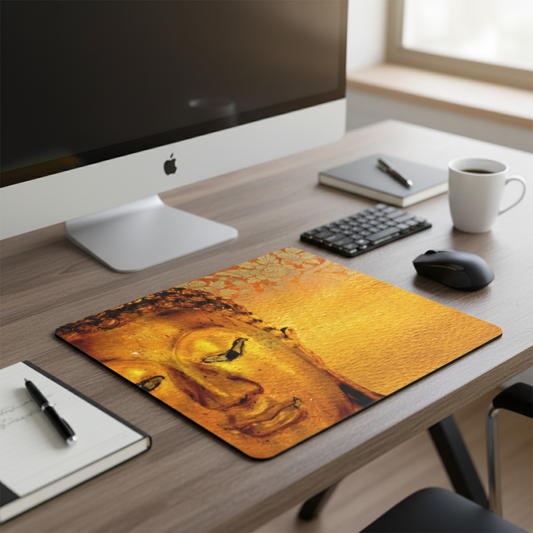 Golden Buddha Thick Mouse Pad For Zen Desk Mat Decor