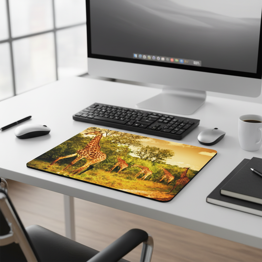 Family Of Giraffes Thick Mouse Pad For Stylish Desk Setup
