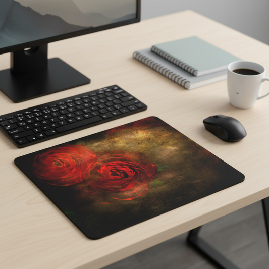 Grunge Roses Thick Mouse Pad Vintage Dark Aesthetic