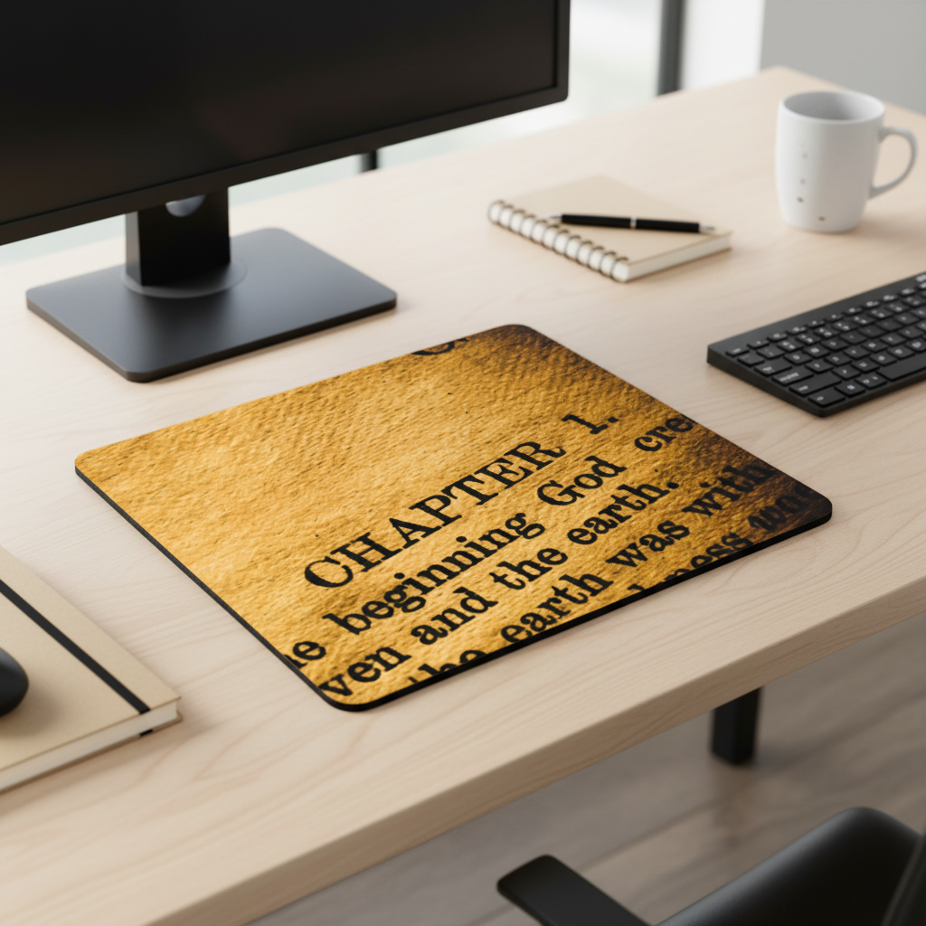 Holy Bible Beginning Thick Mouse Pad For Devotion And Study