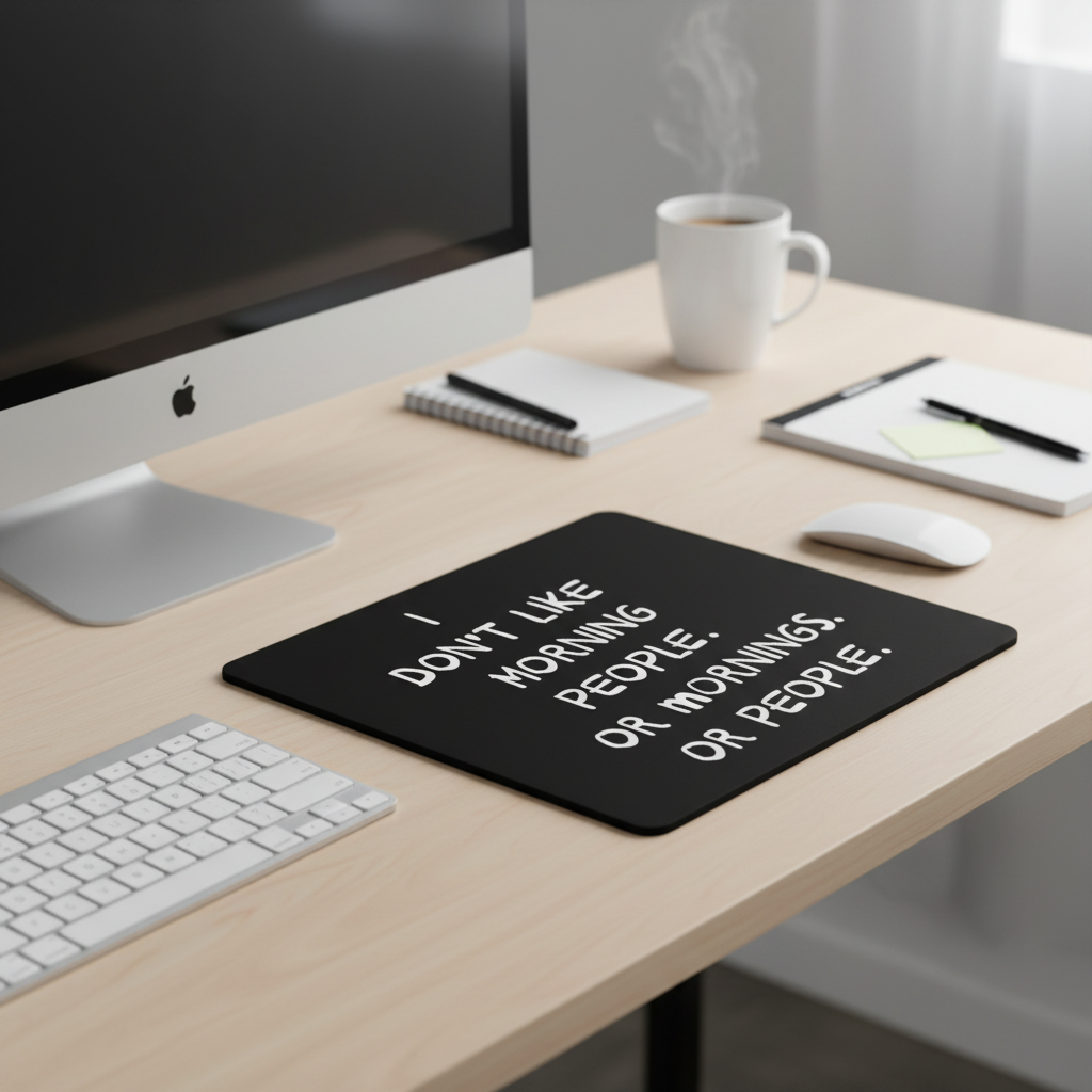 I Do Not Like Morning People Thick Mouse Pad Desk Mat