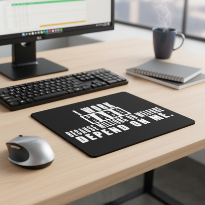 I Work Hard Because Welfare Depends On Me Thick Mouse Pad