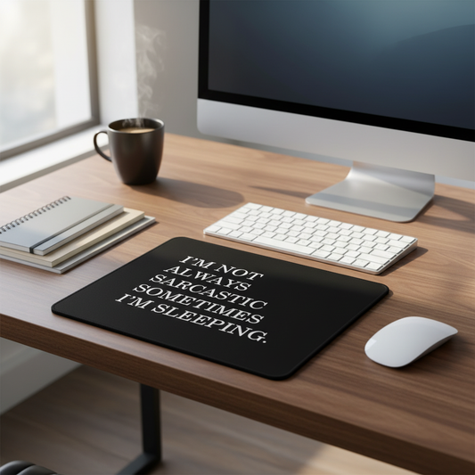 Im Not Always Sarcastic Sleeping Thick Mouse Pad Black