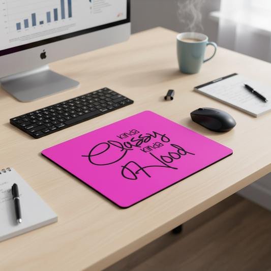 Kinda Classy Kinda Hood Thick Mouse Pad Neon Pink Mat