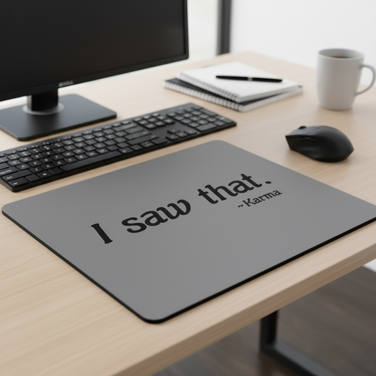 I Saw That Karma Thick Mouse Pad Gray Desk Mat Precision