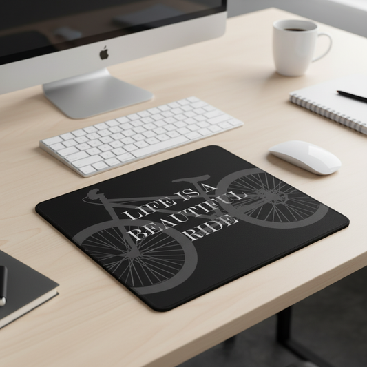 Life Is A Beautiful Ride Thick Mouse Pad For Cyclists