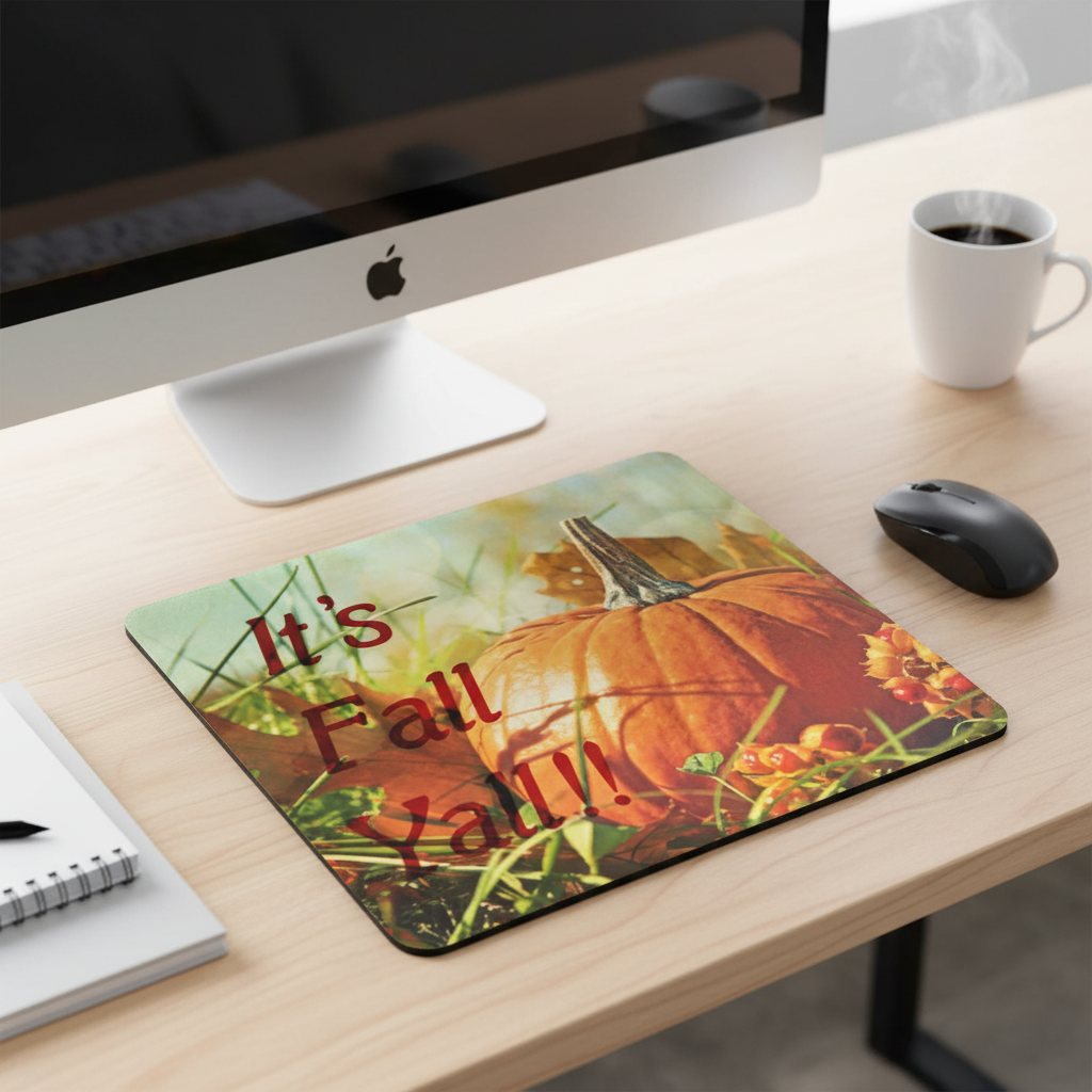 Its Fall Yall Pumpkin Thick Mouse Pad For Desk Home Office