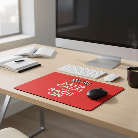 Keep Calm And Race On Thick Mouse Pad For Gaming Setup