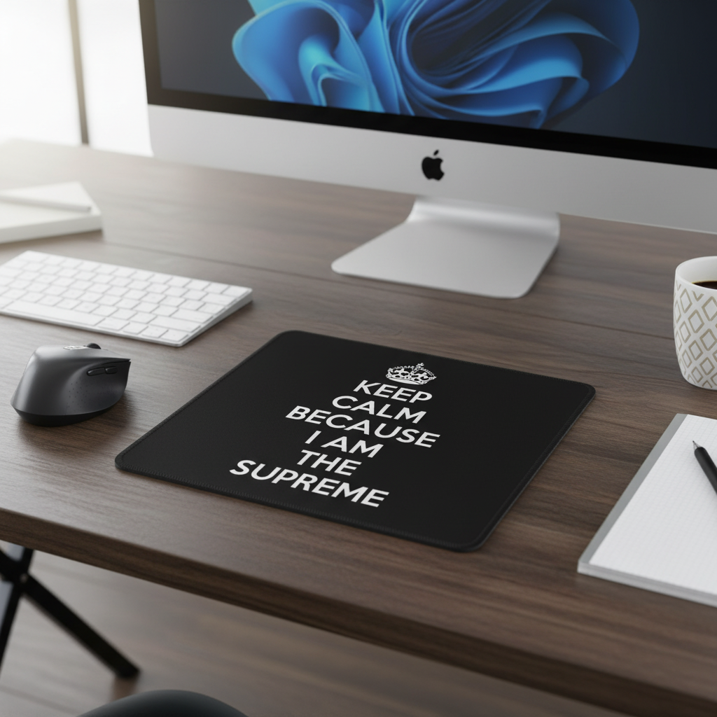Keep Calm I Am The Supreme Thick Mouse Pad Black XL