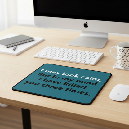 I Look Calm But My Mind Has Killed You Thick Mouse Pad