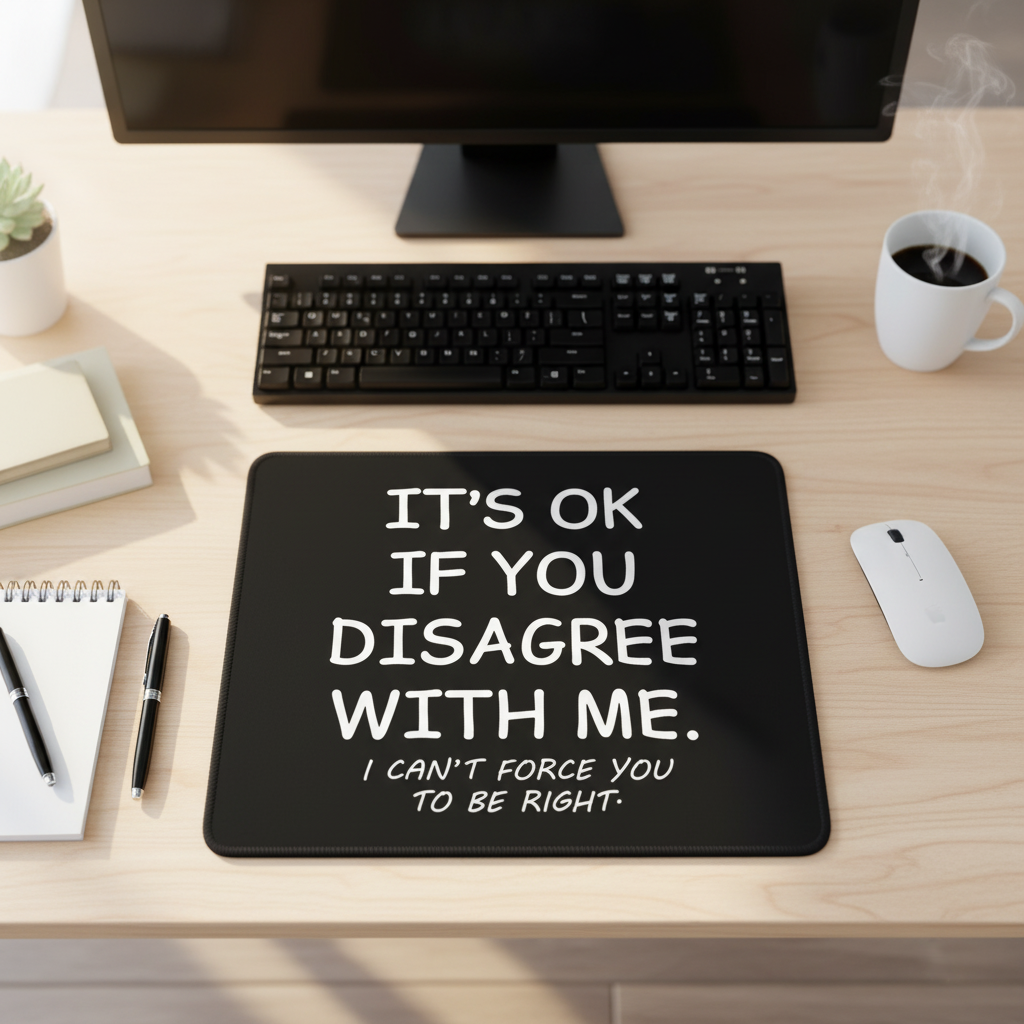 Its Okay If You Disagree With Me Thick Mouse Pad Desk Mat